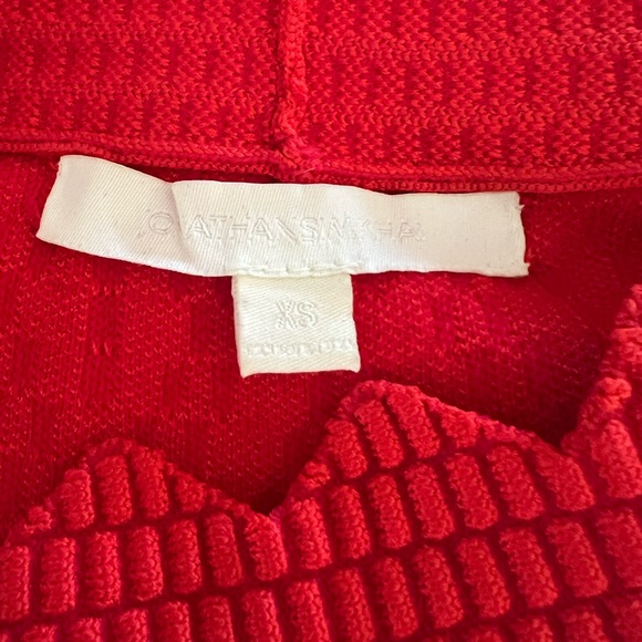 Jonathan Simkhai Red Knit Off The Shoulder Diamond Print Jacquard Mermaid Dress - Picture 8 of 8